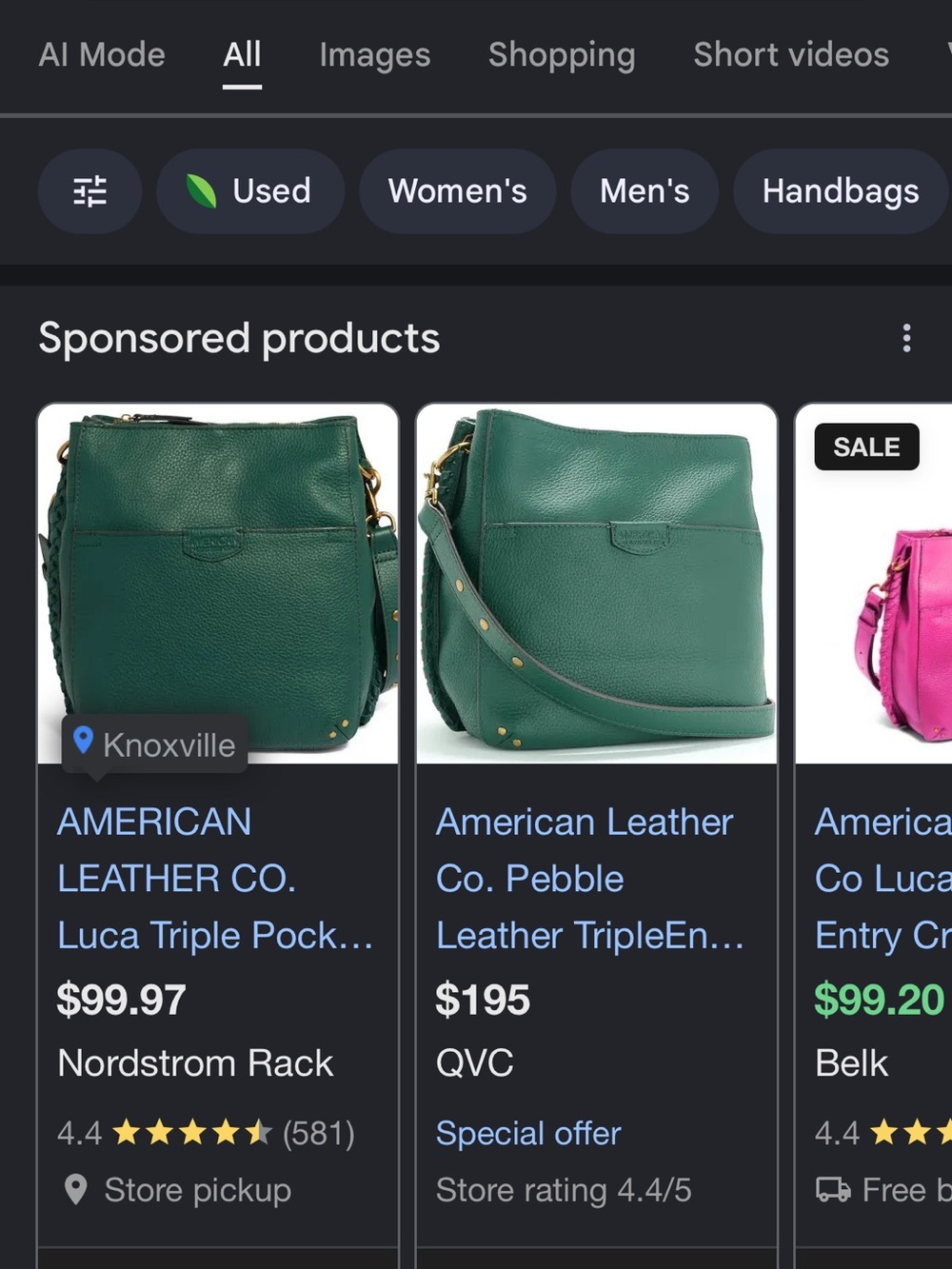 Green Pebble Leather Shoulder Bag